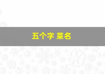 五个字 菜名